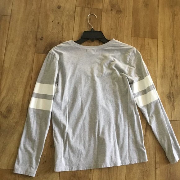 TREASURE & BOND V NECK GREY VARSITY STRIPE TEE XS - Picture 5 of 5